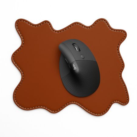 Tappetino Mouse Artigianale in Vera Pelle "Giotto" – Design Organico