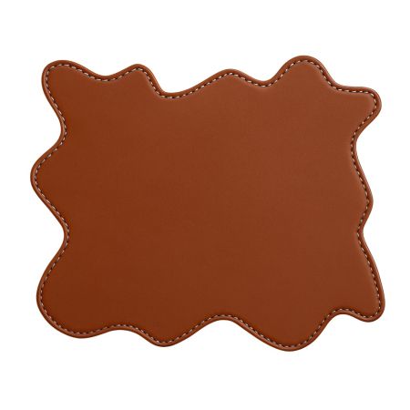 Tappetino Mouse Artigianale in Vera Pelle "Giotto" – Design Organico